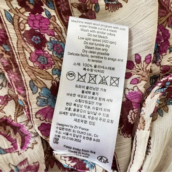 Zadig & Voltaire Thym Print Silky Top in Lilas Size XS - Picture 7 of 9